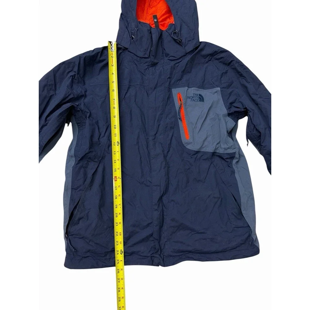 The North Face Men’s M Hooded‎ Jacket Navy Gray Orange Lining Outdoor Hiking Zip